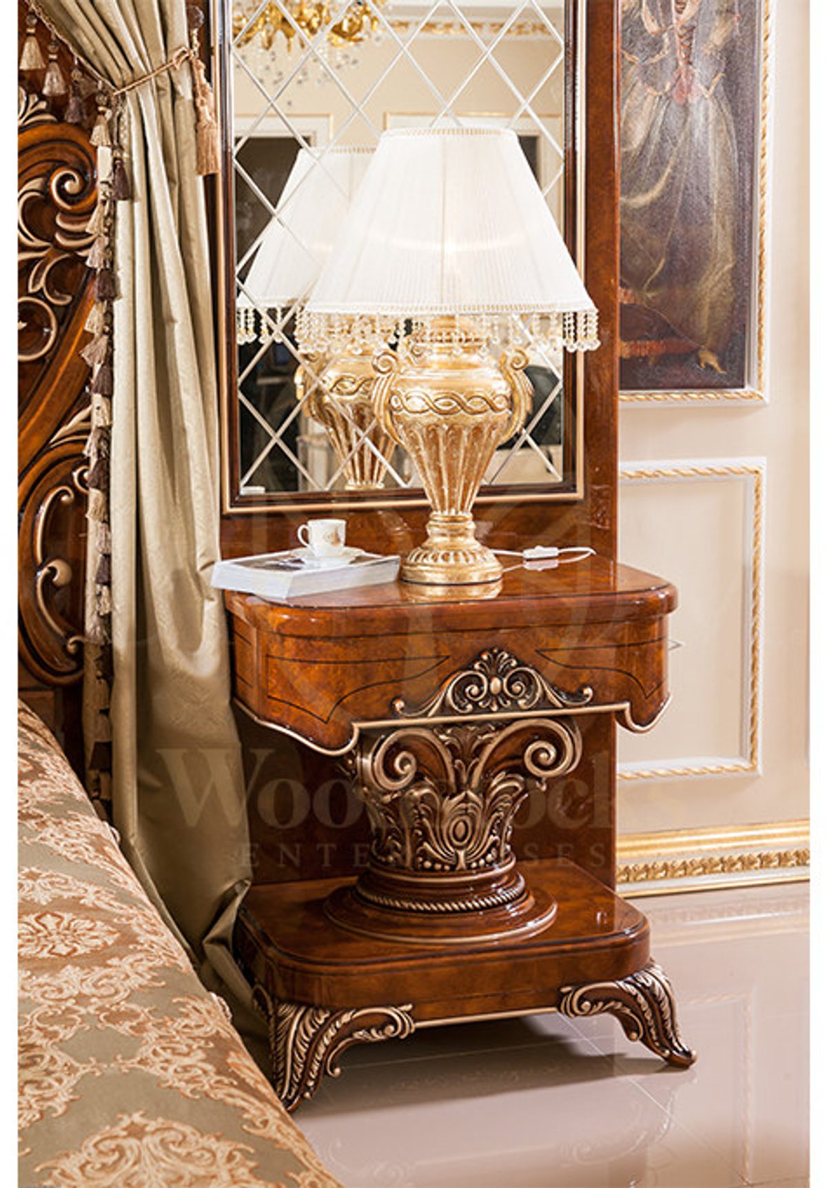 Royal Safir Hand Carved Teak King Size Bed, Saharanpur, view 8