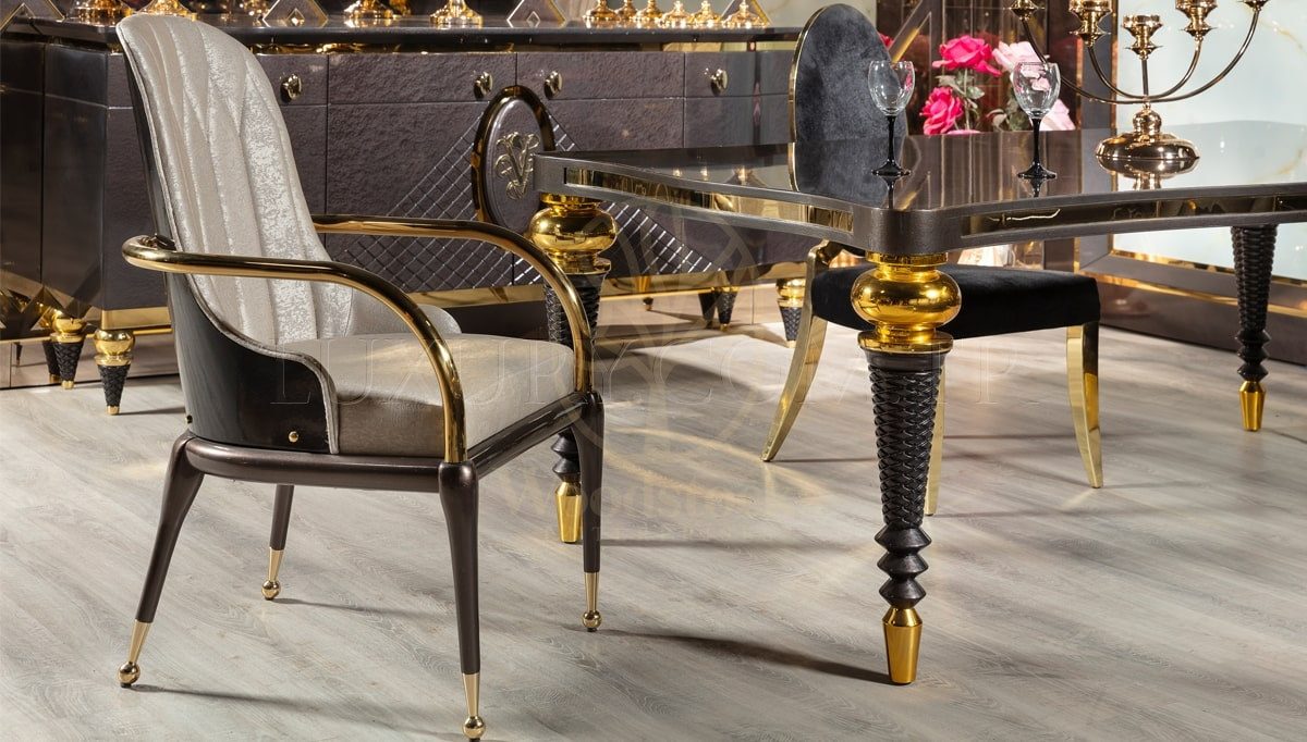 Luxury Viena Handcrafted Teak Dining Table Set, Saharanpur, view 5