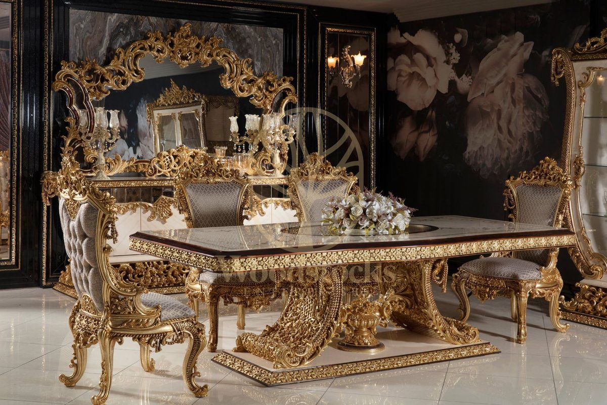 Teak Sovereign Antique Gold Dining Set, view 12