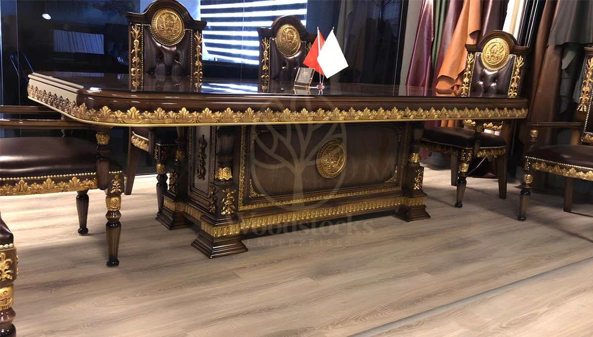 Royal Talya Hand Carved Teak Meeting Table, Saharanpur, view 2