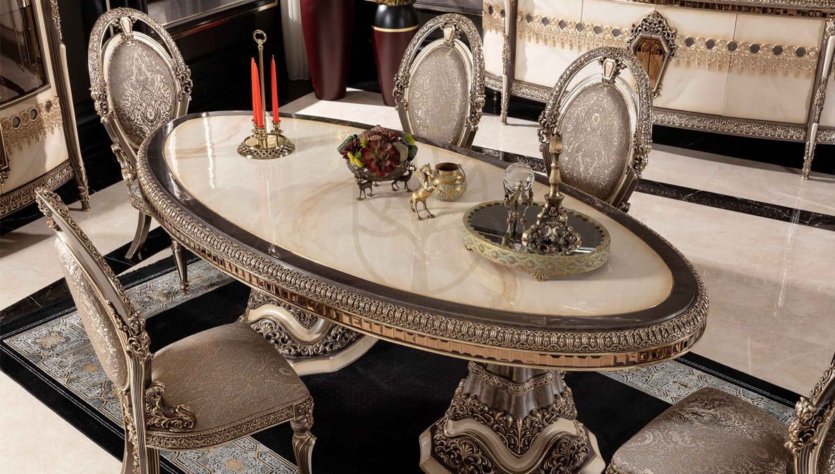 Royal Morbida Hand Carved Teak Dining Table Set, Saharanpur, view 7