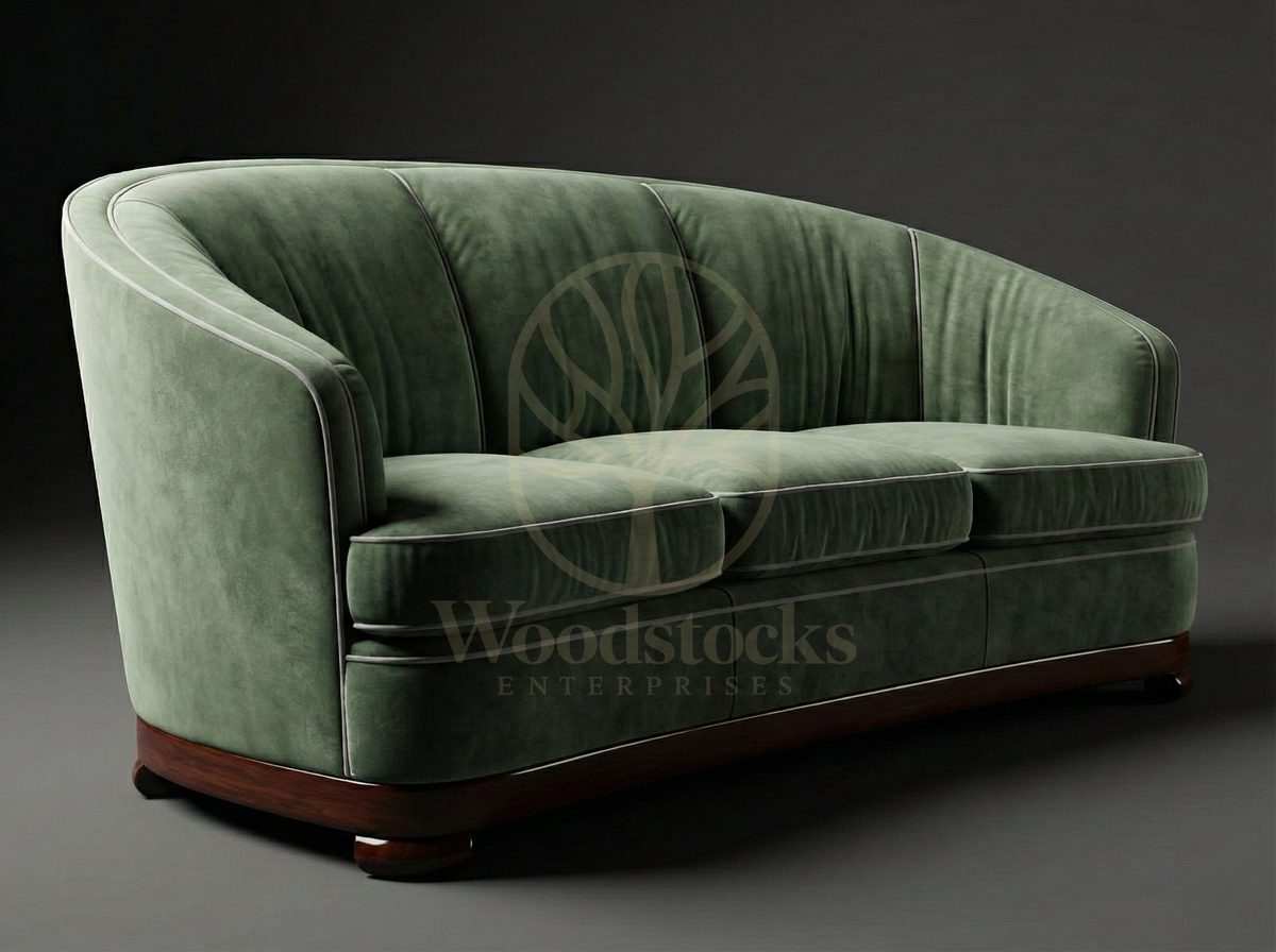 Luxury Teak Bombay Oval Maidan Art Deco Sofa, Saharanpur, view 3