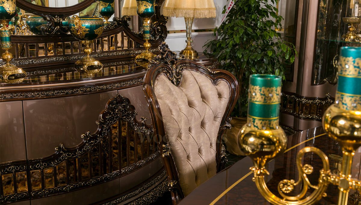 Royal Modelo Hand Carved Teak Dining Table Set, Saharanpur, view 6