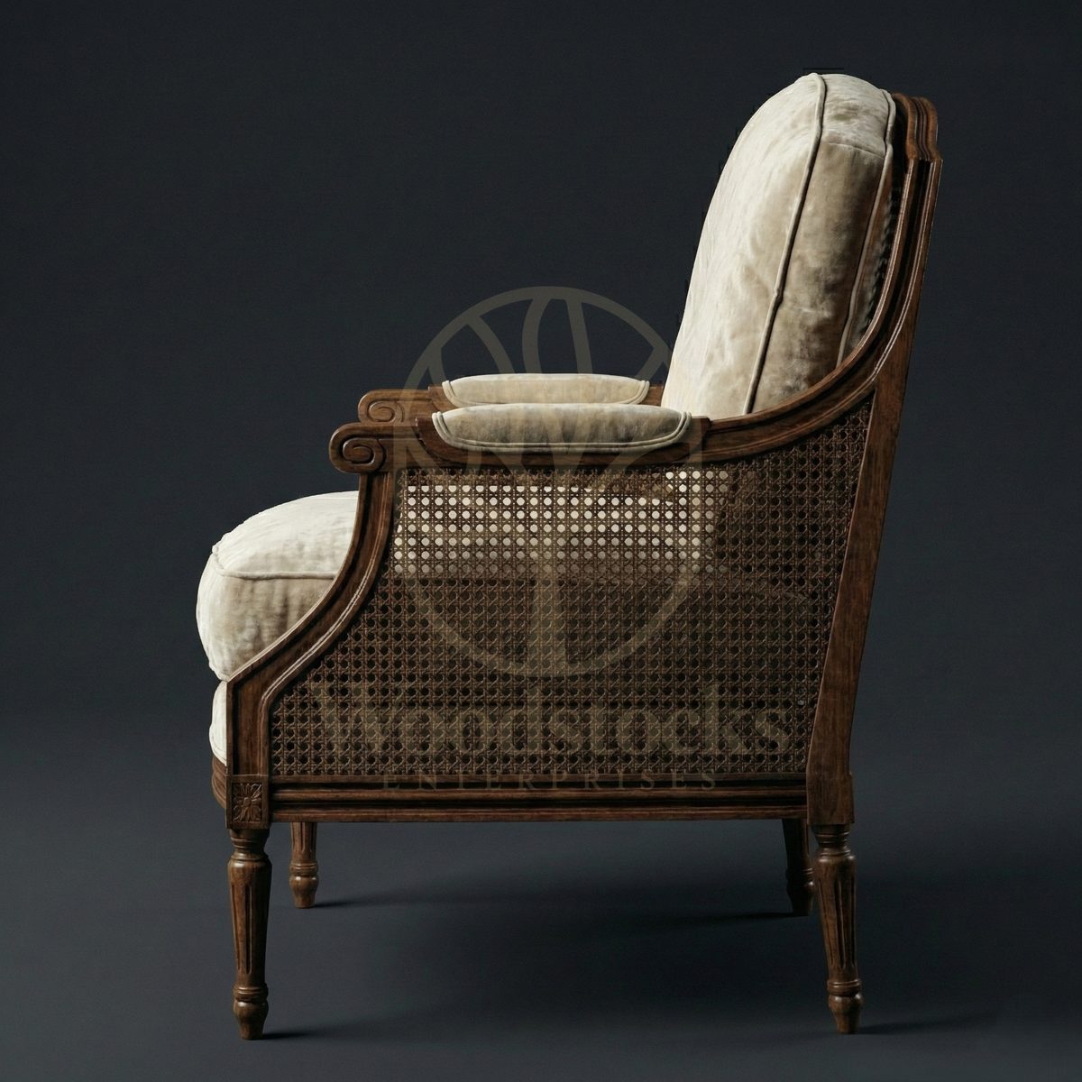 Royal Teak La Rochelle Merchant’s Armchair, Saharanpur, view 3
