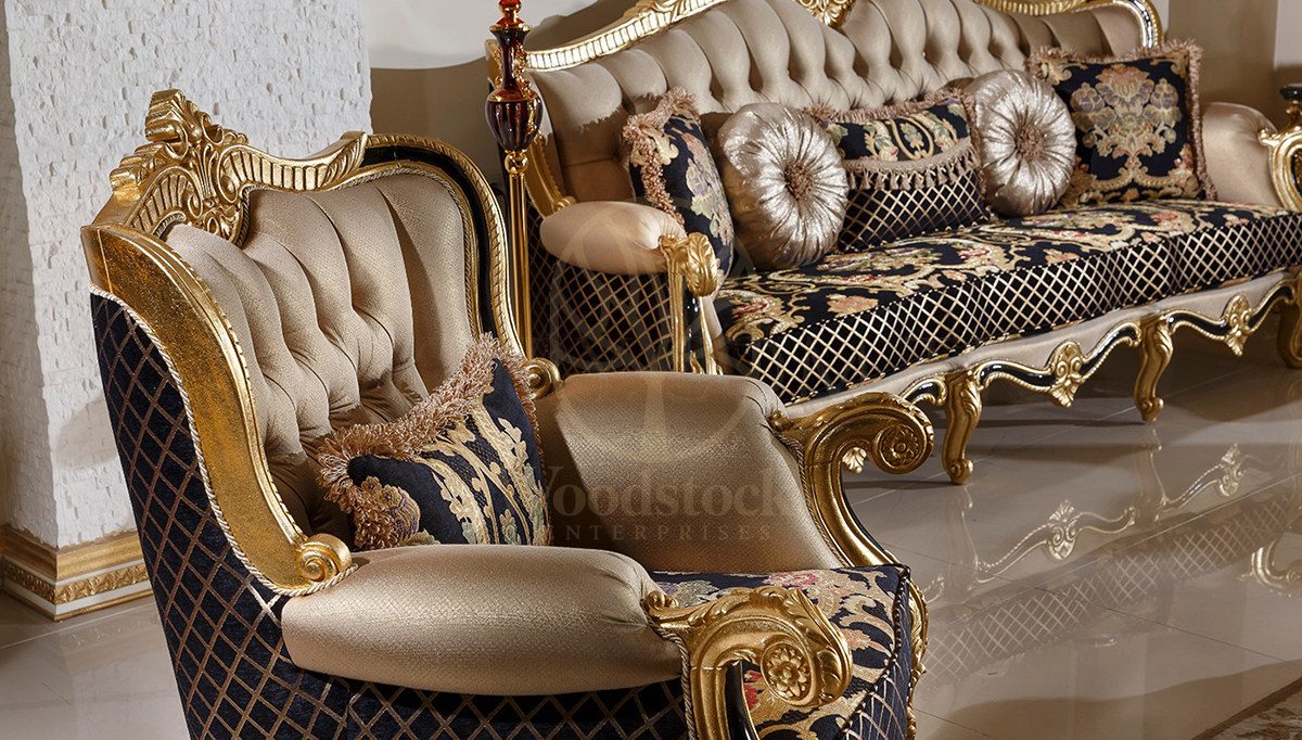 Royal Kayihan Black Hand Carved Teak Sofa Set, Saharanpur, view 8
