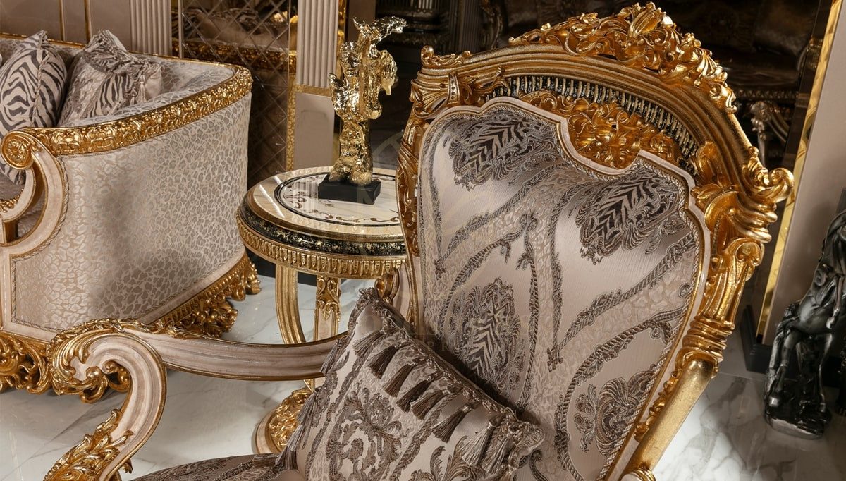 Royal Ofelya Cream Hand Carved Teak Sofa Set, Saharanpur, view 5