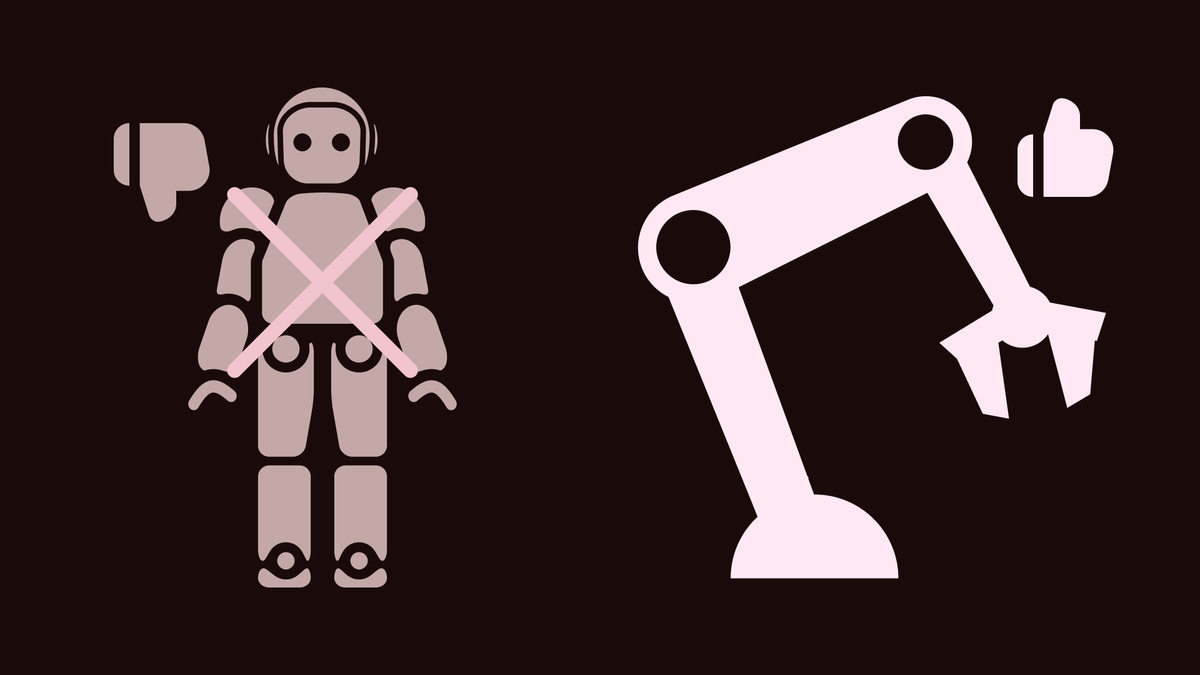 Diagram picture of choosing robot arm over humanoid robot