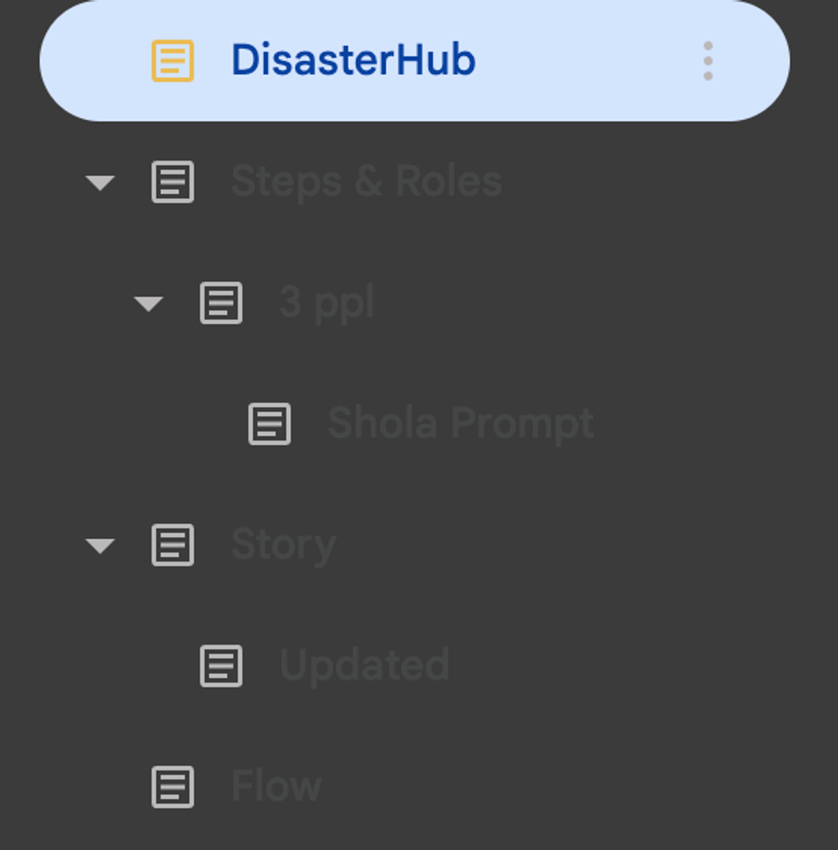 screenshot of google doc achitecture.