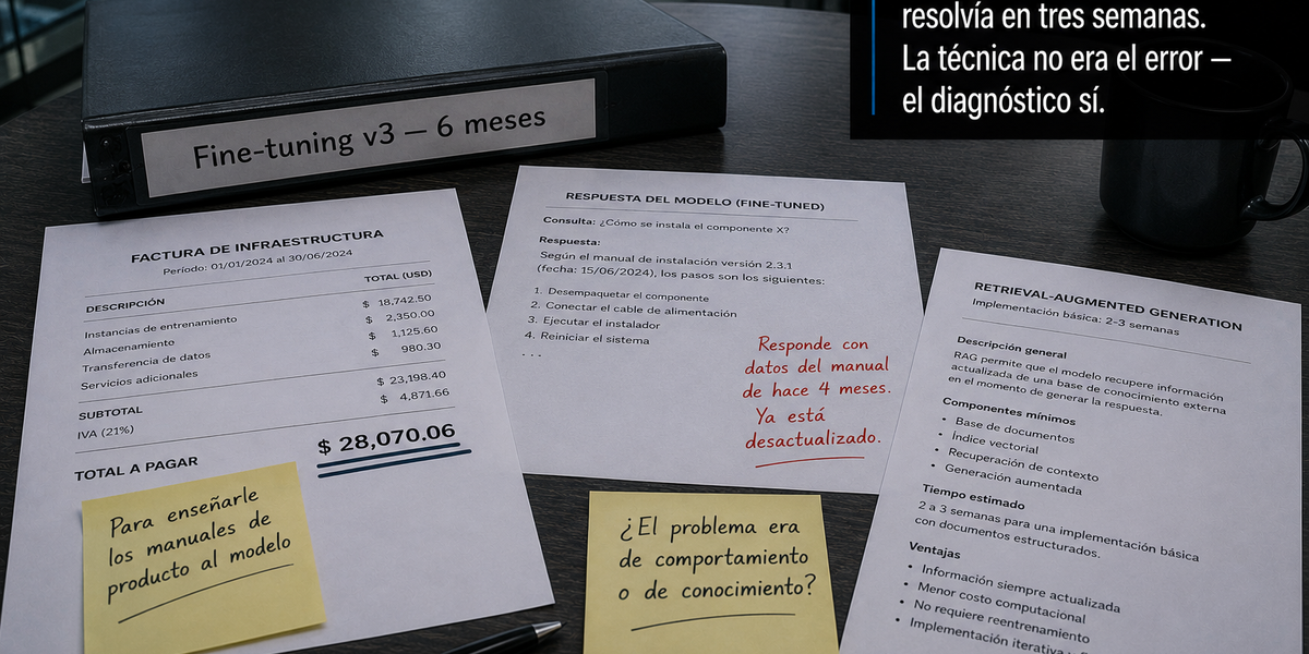 Fine-tuning vs RAG vs prompting: qué técnica usar según tu caso B2B