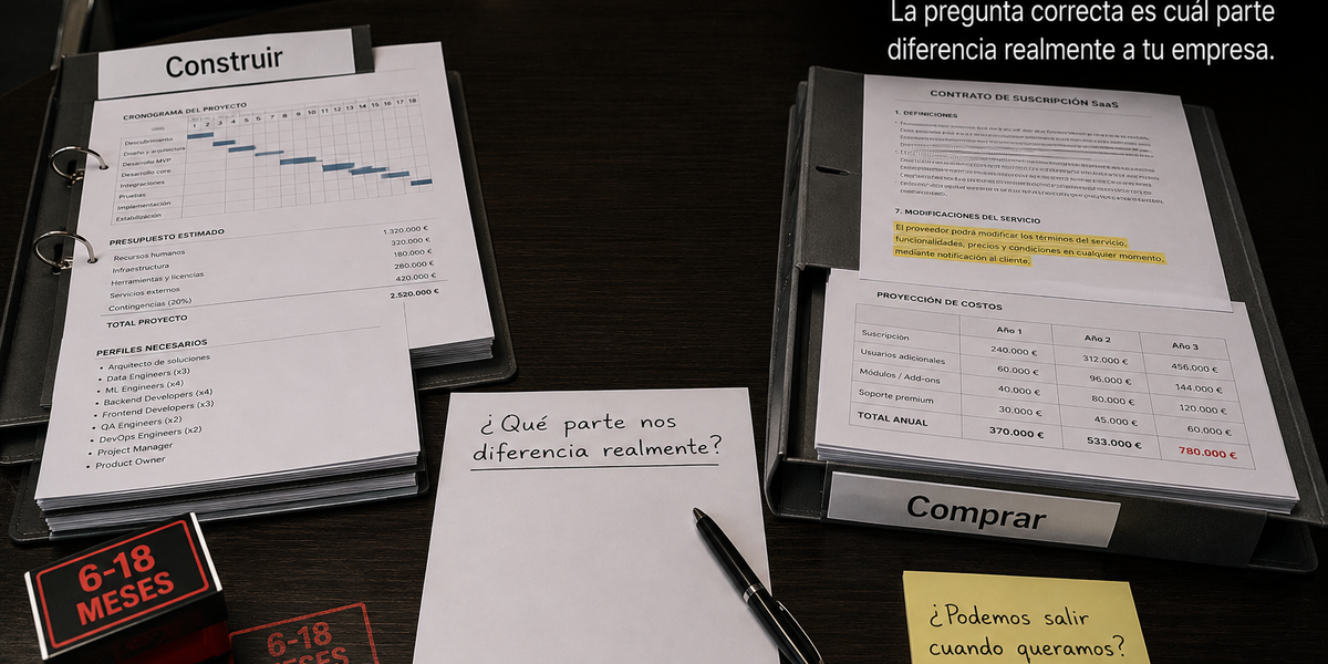 Build vs Buy en IA empresarial: cuándo desarrollar y cuándo contratar