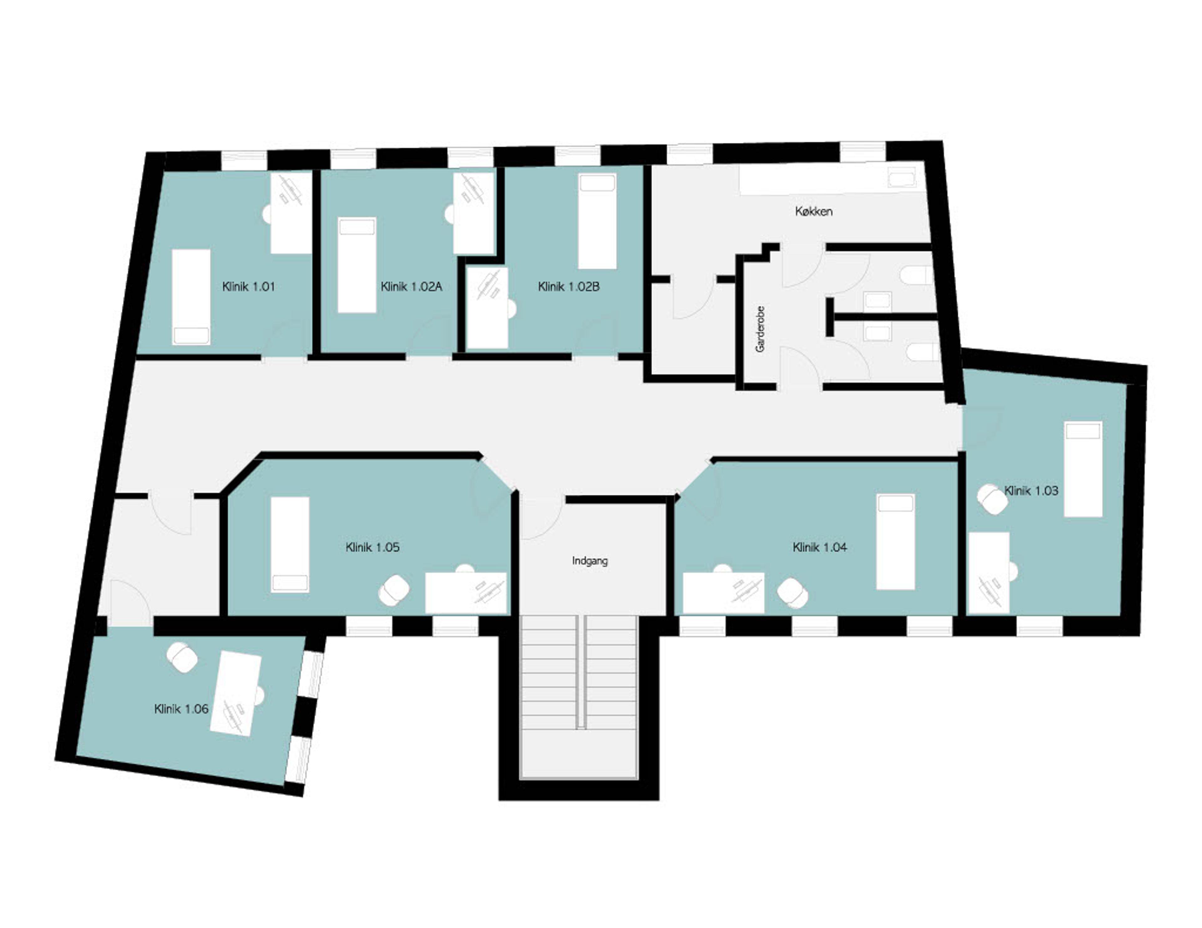 Plantegning, 1. sal