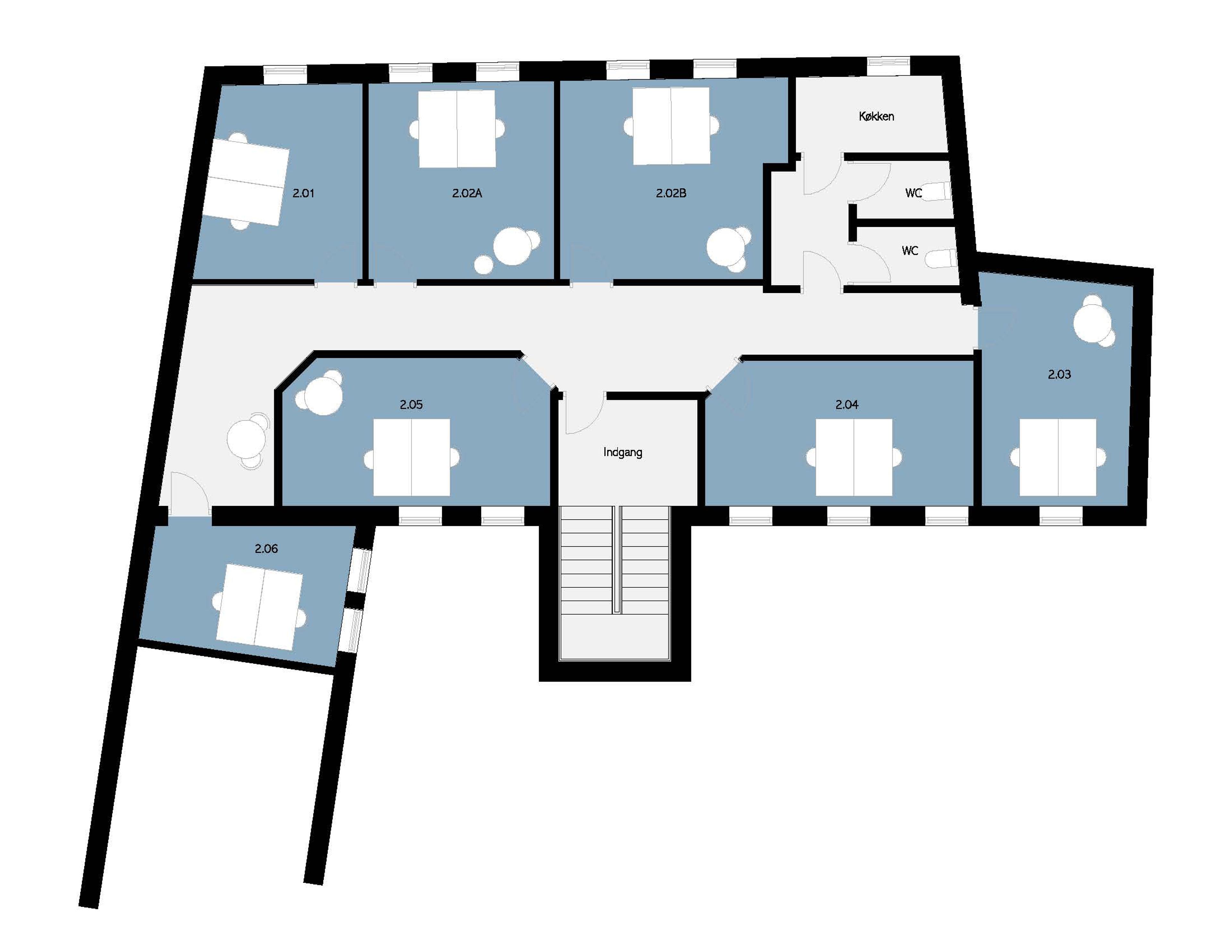 Plantegning, 2. sal