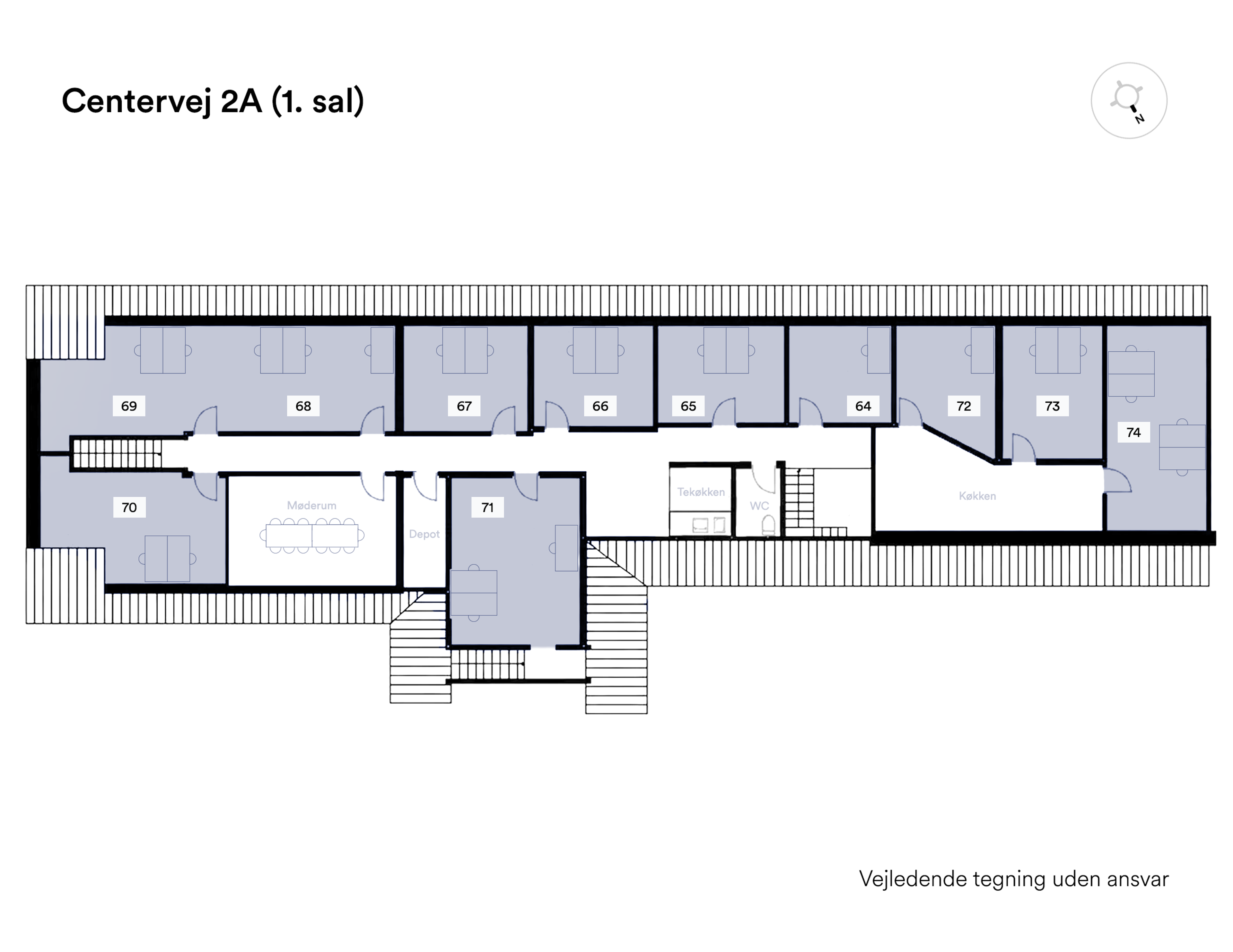Plantegning, 1. sal