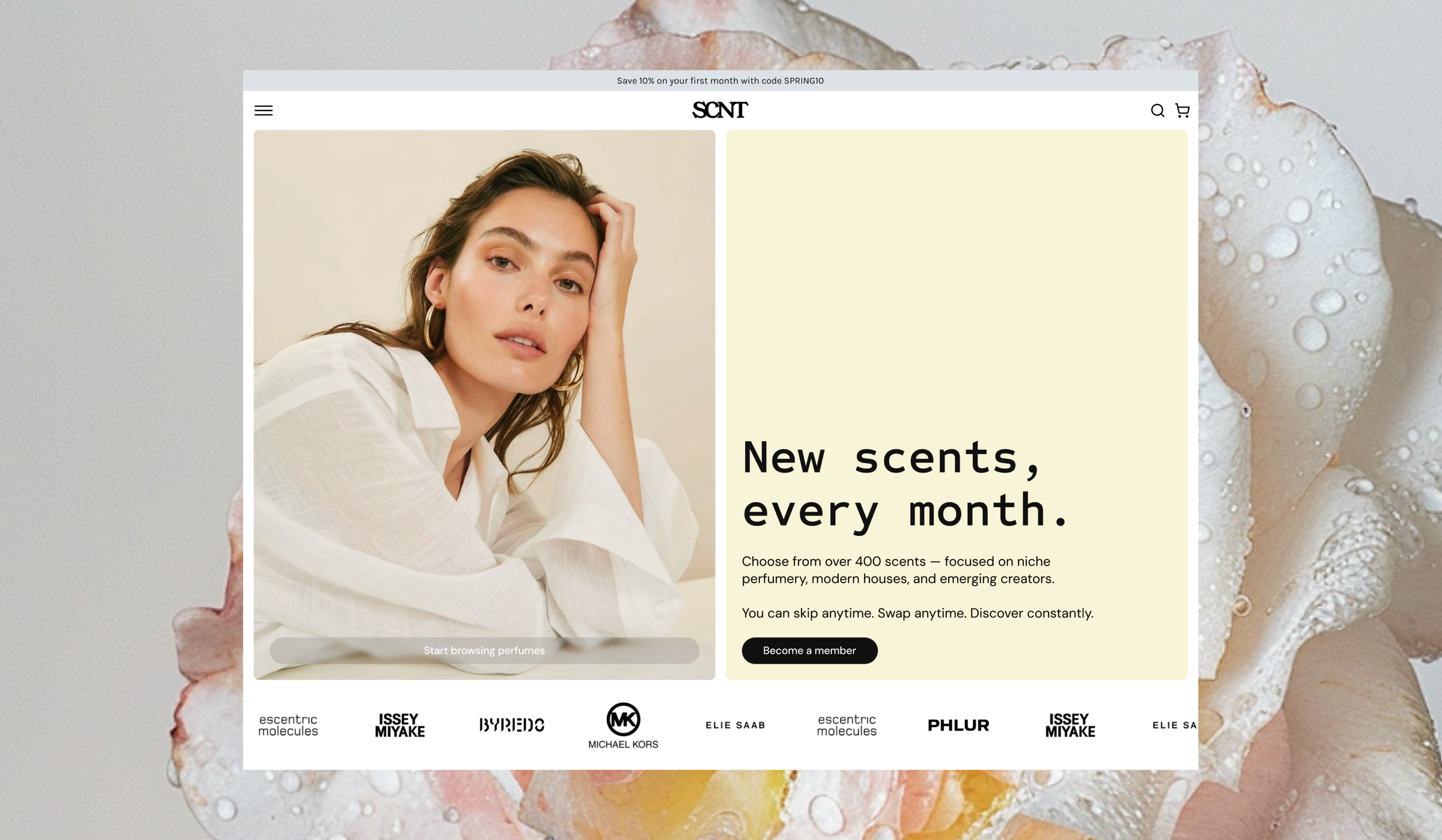 SCNT — full homepage overview