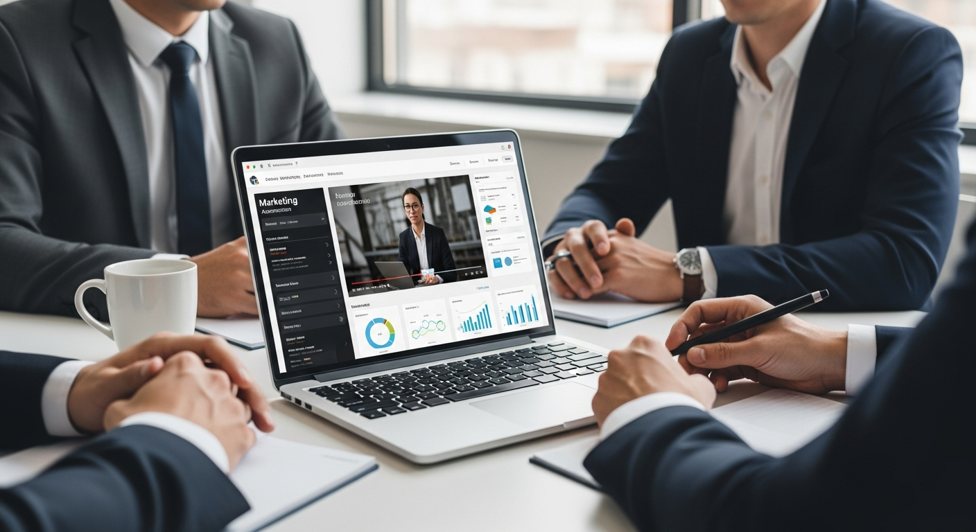 Business Meeting mit Fokus auf Marketing-Automatisierung
