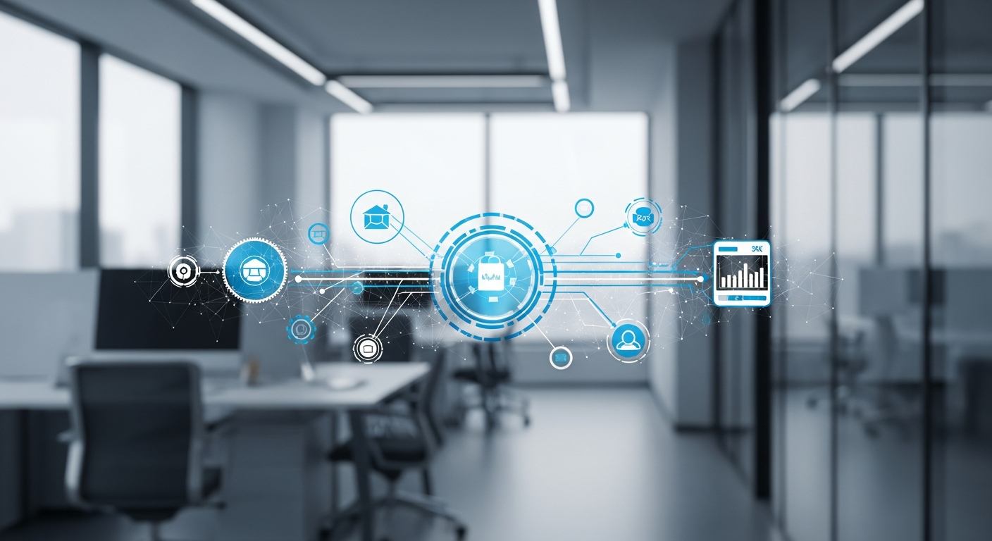 Abstraktes Netzwerk symbolisiert Automatisierung im B2B