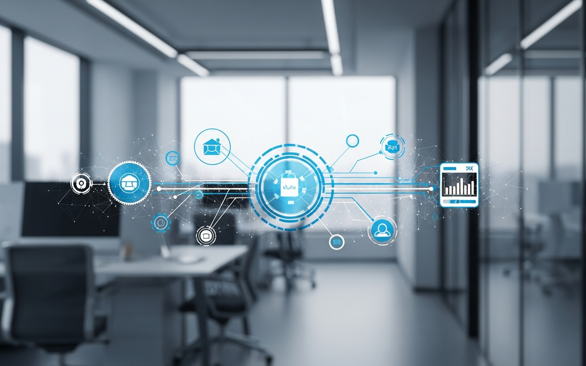 Abstraktes Netzwerk symbolisiert Automatisierung im B2B