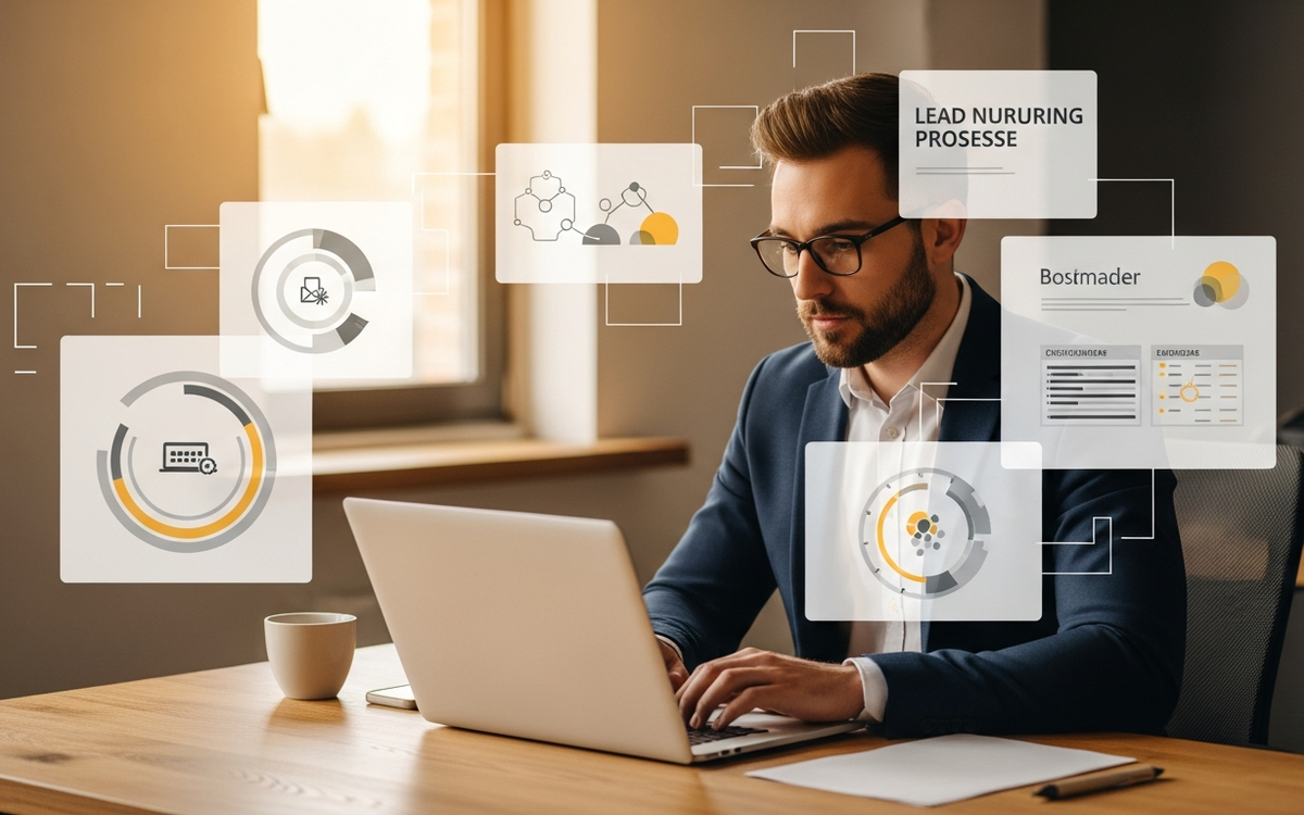 B2B-Dienstleister arbeitet an Lead-Nurturing-Kampagne