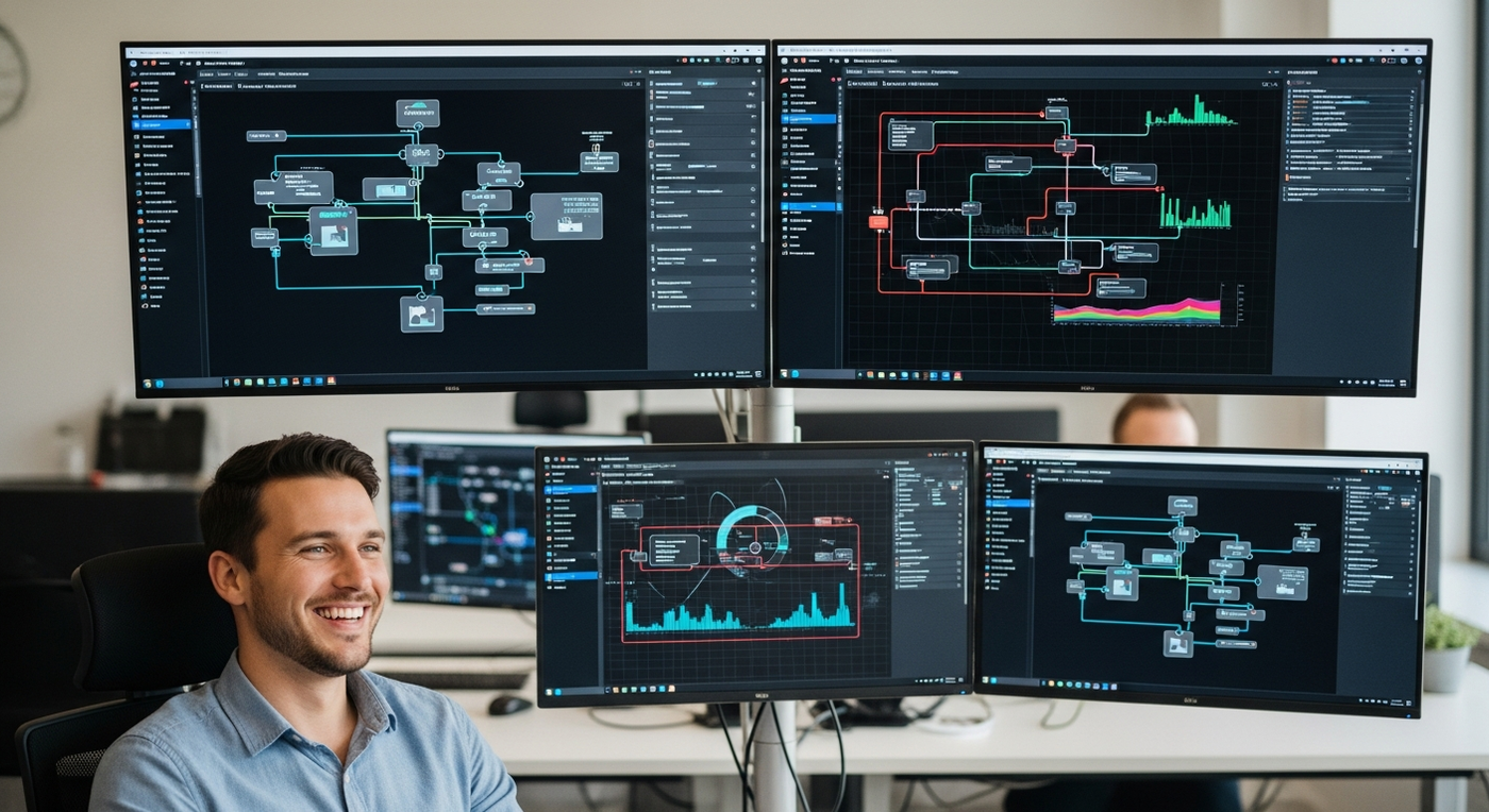 Büro mit Automatisierungslösungen