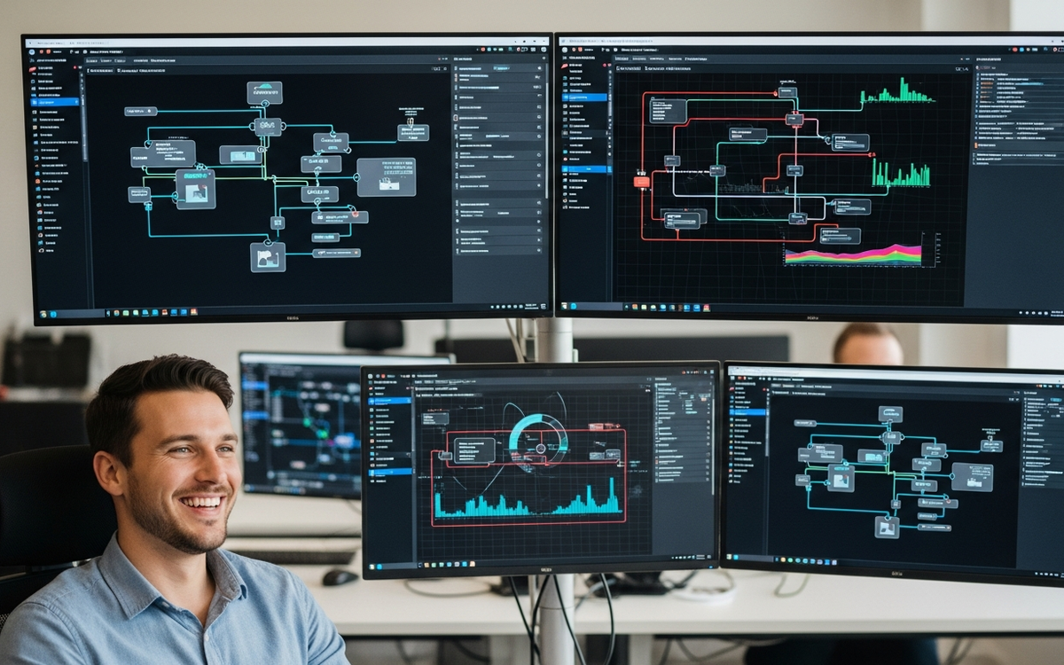 Büro mit Automatisierungslösungen