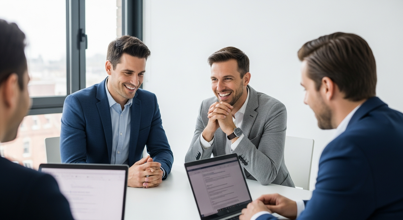 Professionelles B2B-Foto mit Fokus auf Technologie und Teamwork