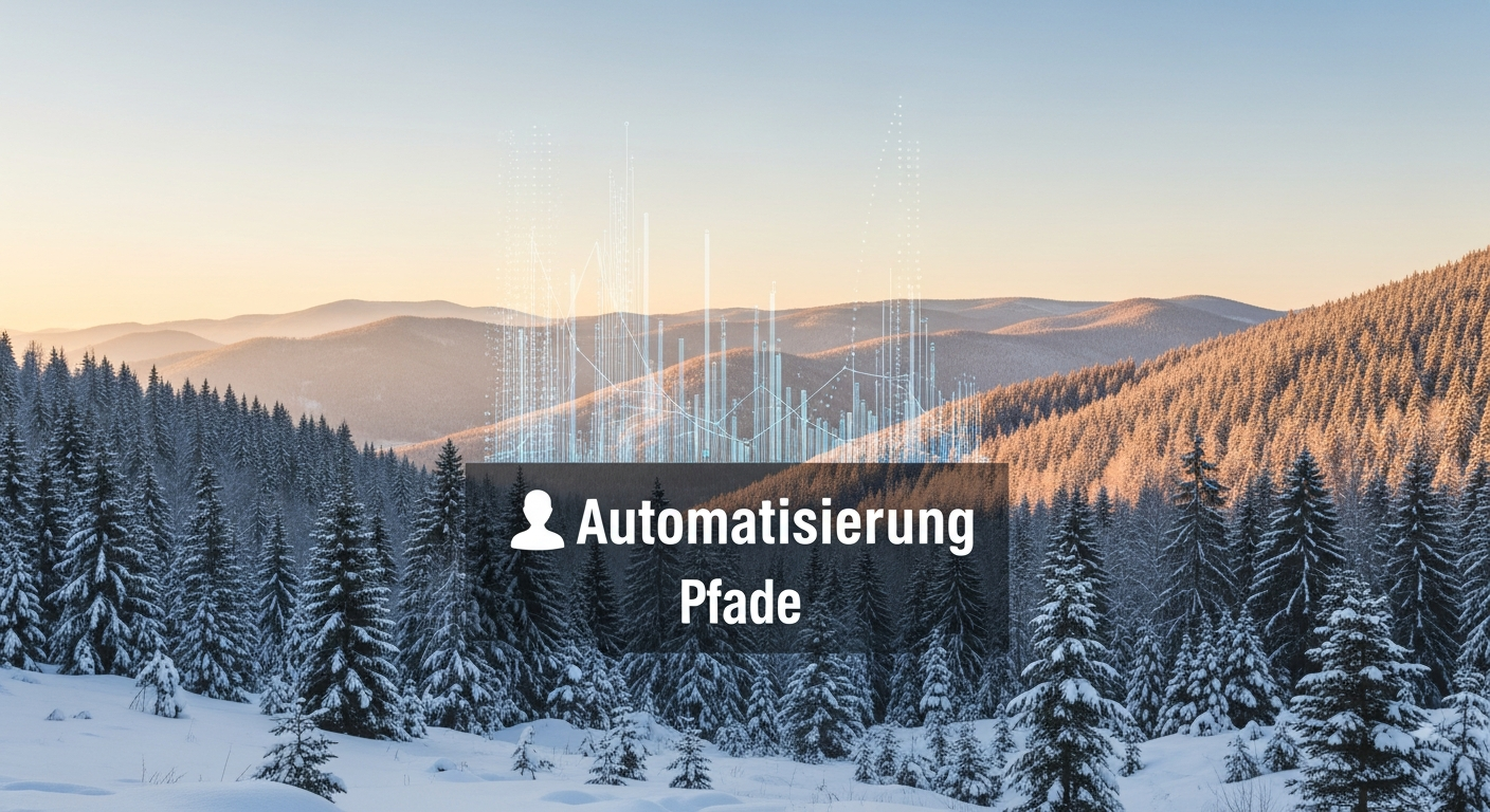 Abstraktes Bild personalisierter Marketing-Pfade im Winter
