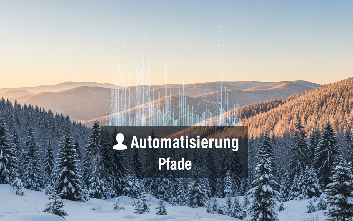 Abstraktes Bild personalisierter Marketing-Pfade im Winter