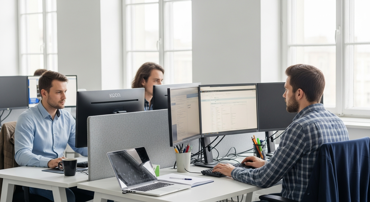 Büro mit Fokus auf Automatisierung und Technologie im Frühling