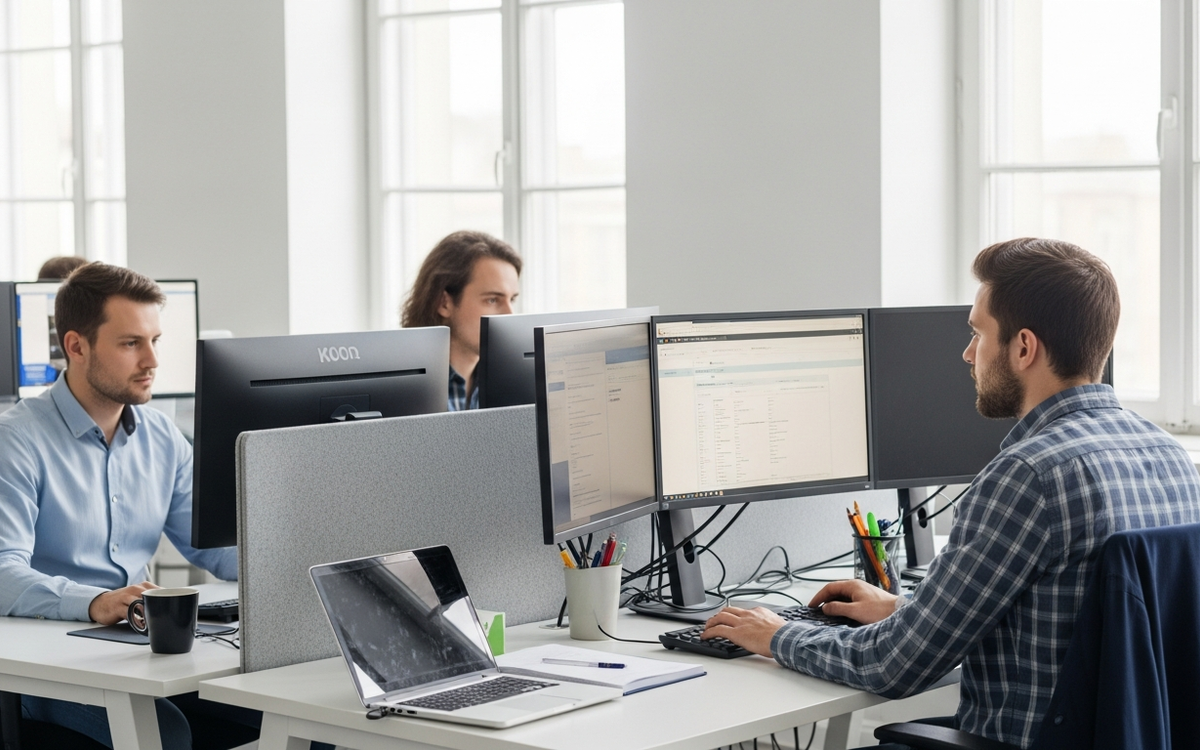 Büro mit Fokus auf Automatisierung und Technologie im Frühling