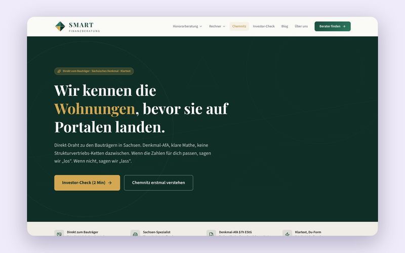 Smart Finanzberatung – Rechner, Content und Lead-Routing
