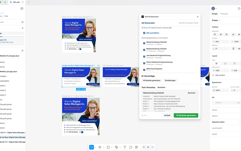 DCI Ad Generator – Figma Plugin mit KI