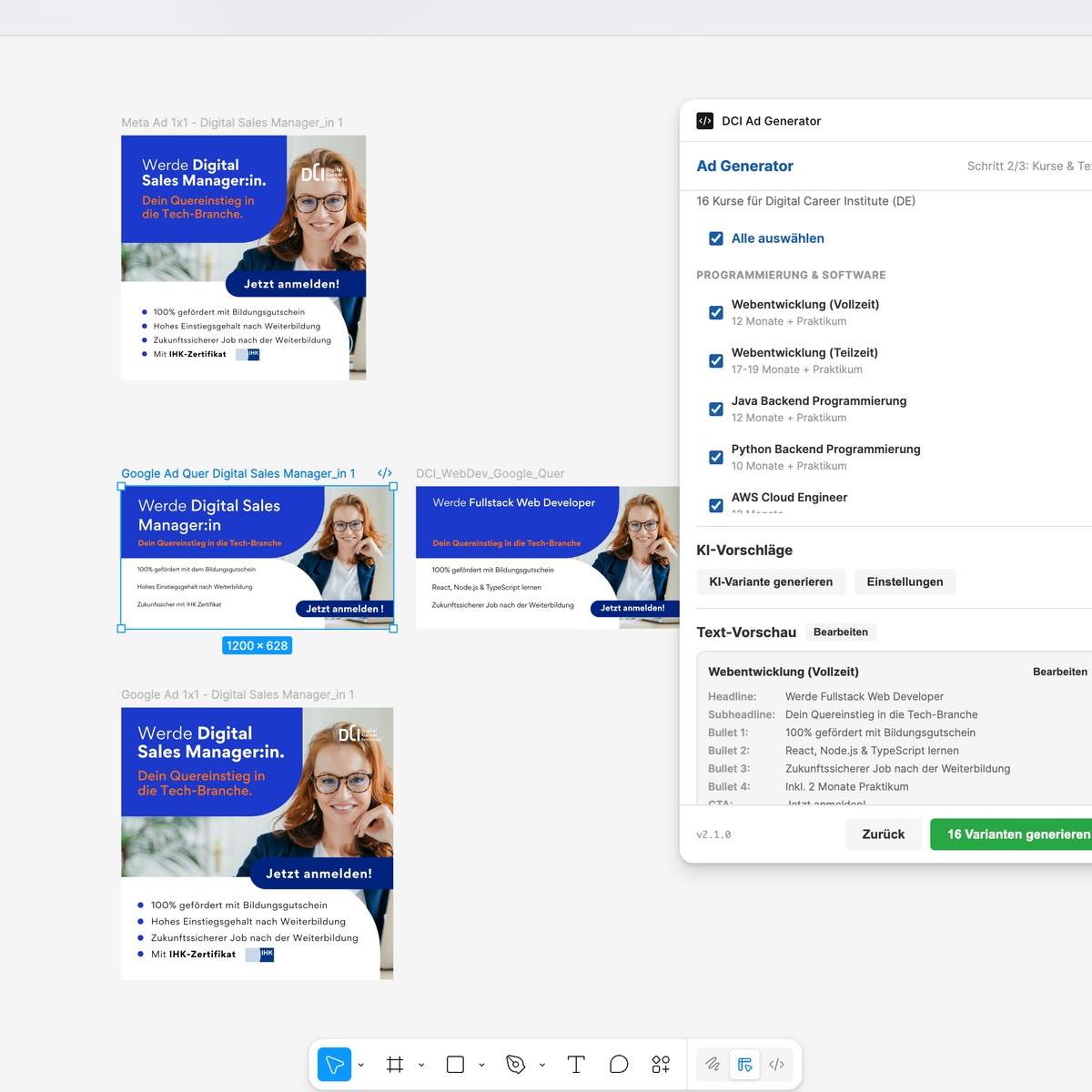 DCI Ad Generator – Figma Plugin mit KI