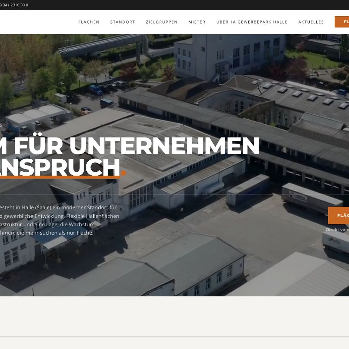 1A Gewerbepark Halle – Website und CMS