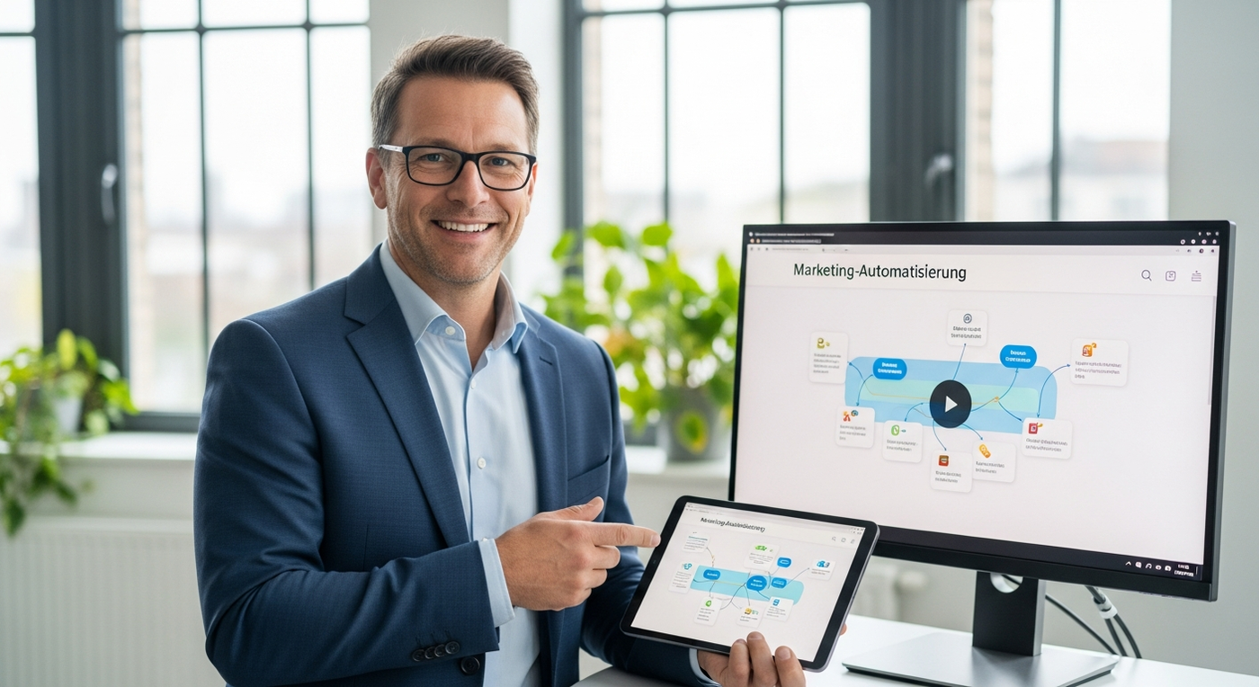 B2B-Dienstleister erklärt Marketing-Automatisierung mit Foto & Video