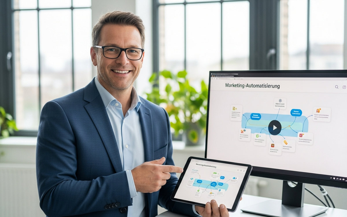 B2B-Dienstleister erklärt Marketing-Automatisierung mit Foto & Video
