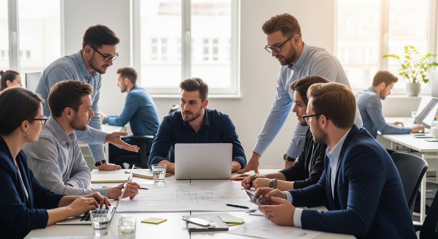 Modernes Büro in Leipzig mit Mitarbeitern