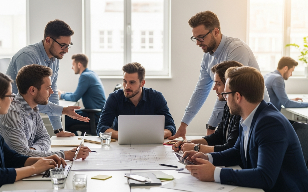 Modernes Büro in Leipzig mit Mitarbeitern