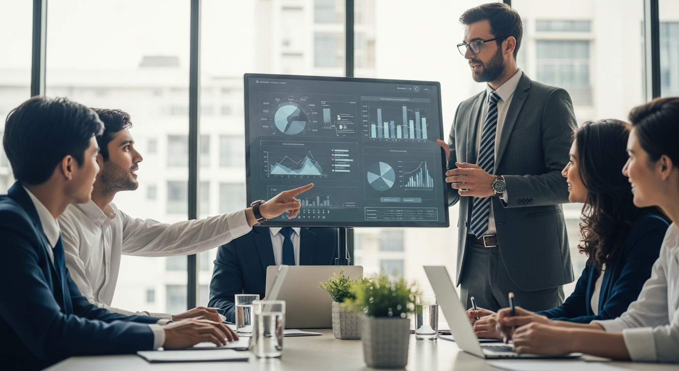 B2B-Meeting mit Fokus auf visuelle Daten