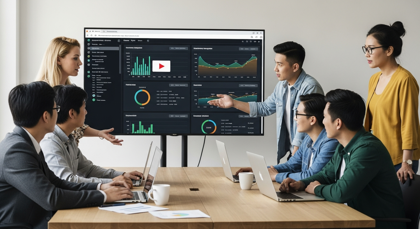 Team analysiert Video-Marketing-Daten