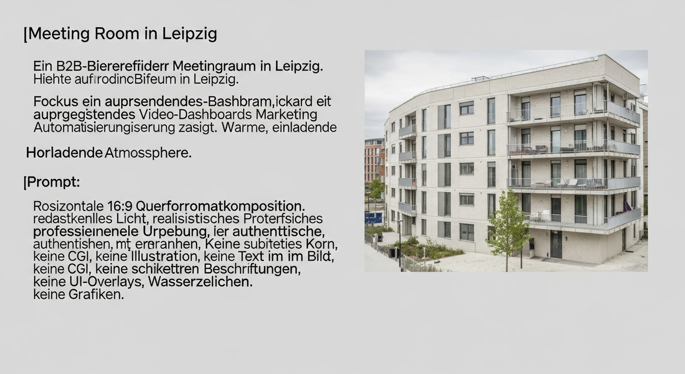 B2B-Dienstleister Meetingraum mit Video-Dashboard