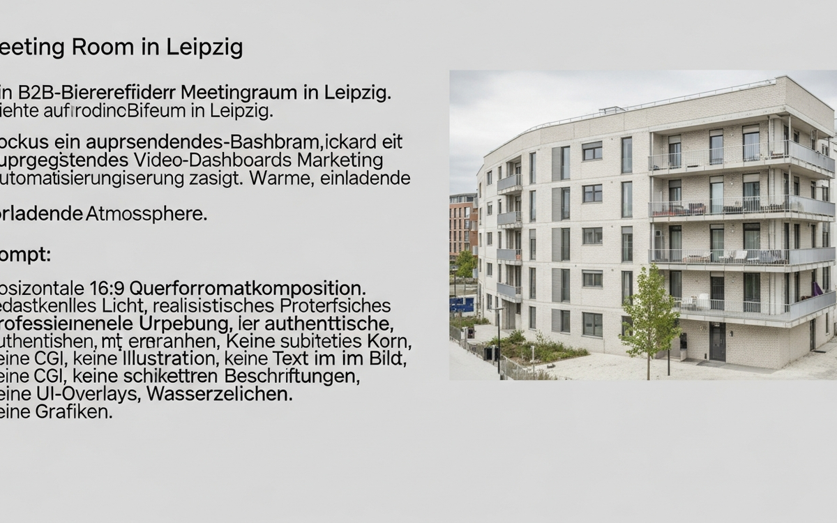 B2B-Dienstleister Meetingraum mit Video-Dashboard