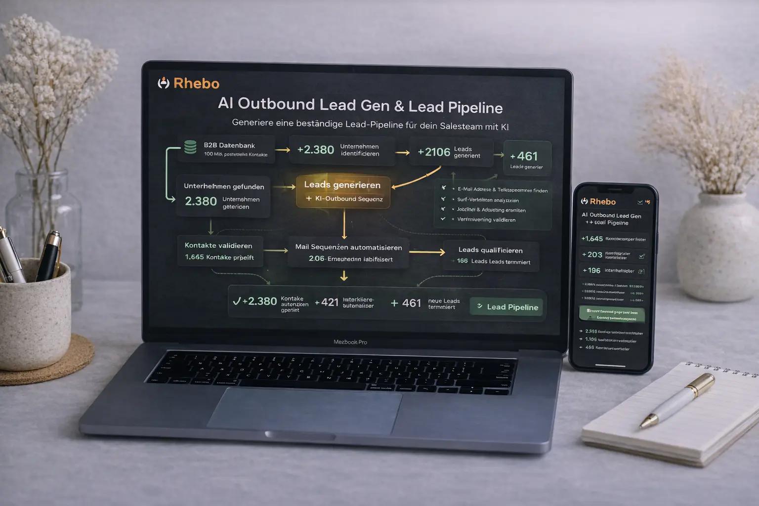 Rhebo Outbound Lead-Gen — AI-gestützte Sales-Pipeline