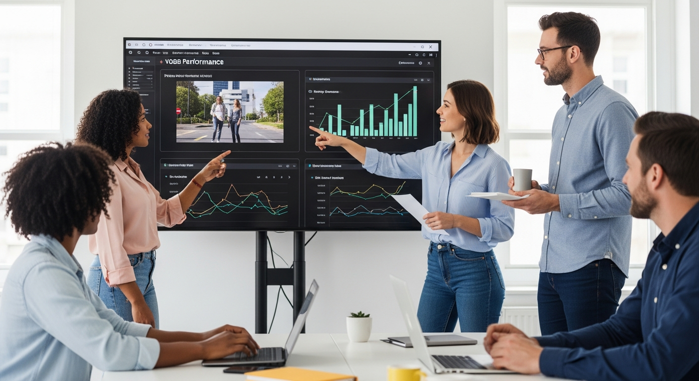 B2B-Marketing-Team analysiert Foto- und Video-Performance