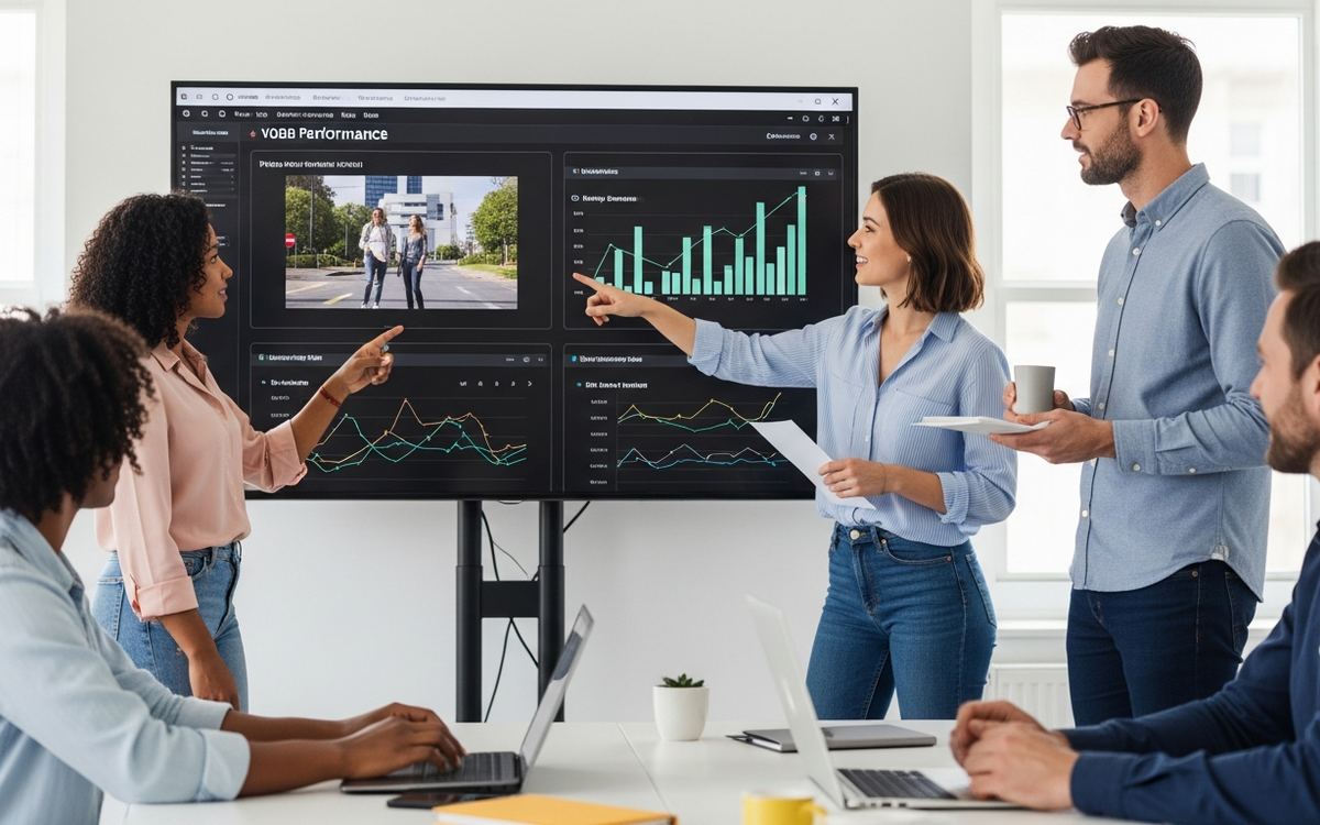 B2B-Marketing-Team analysiert Foto- und Video-Performance