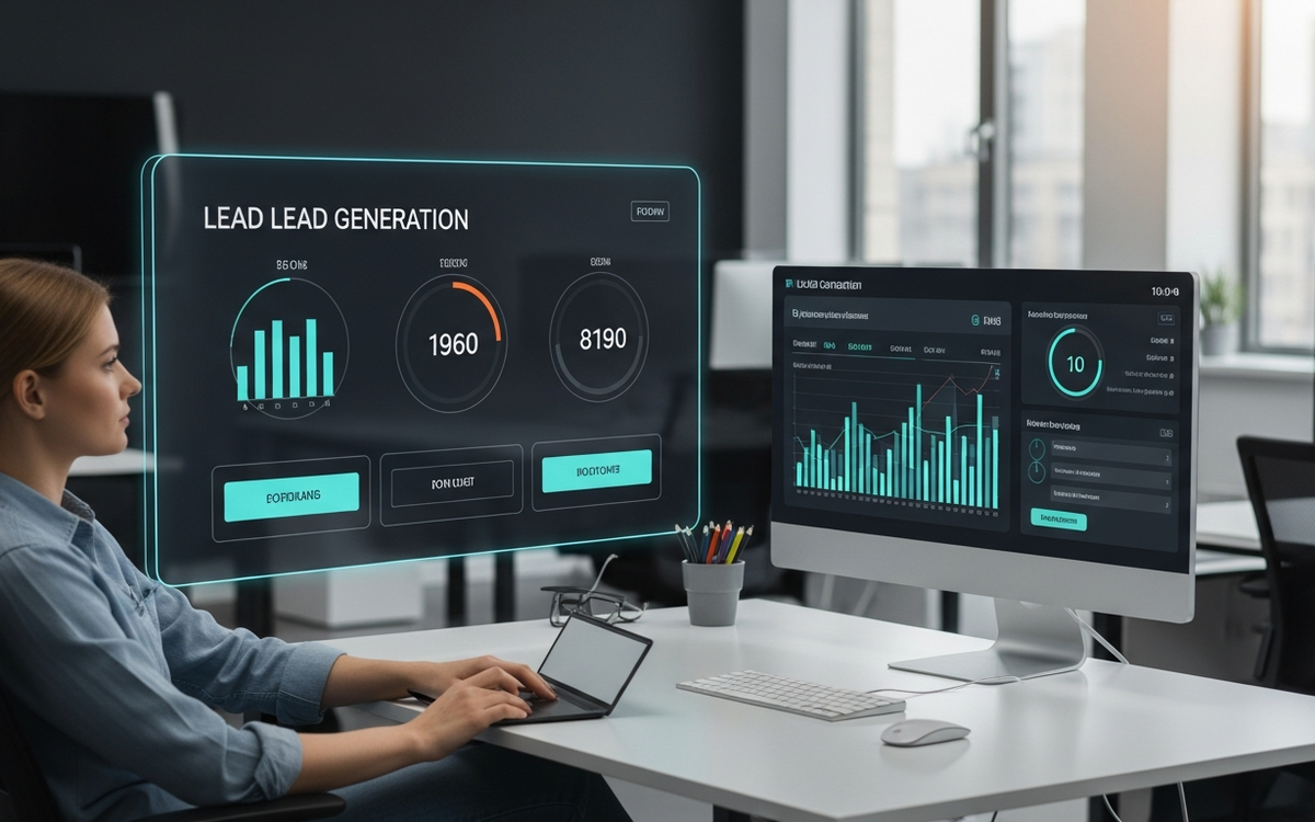 Büro mit Lead-Generierungsdaten in Echtzeit