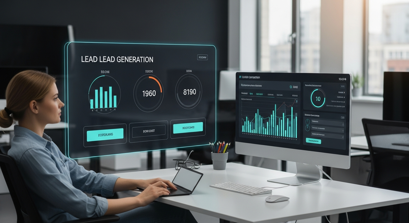 Büro mit Lead-Generierungsdaten in Echtzeit