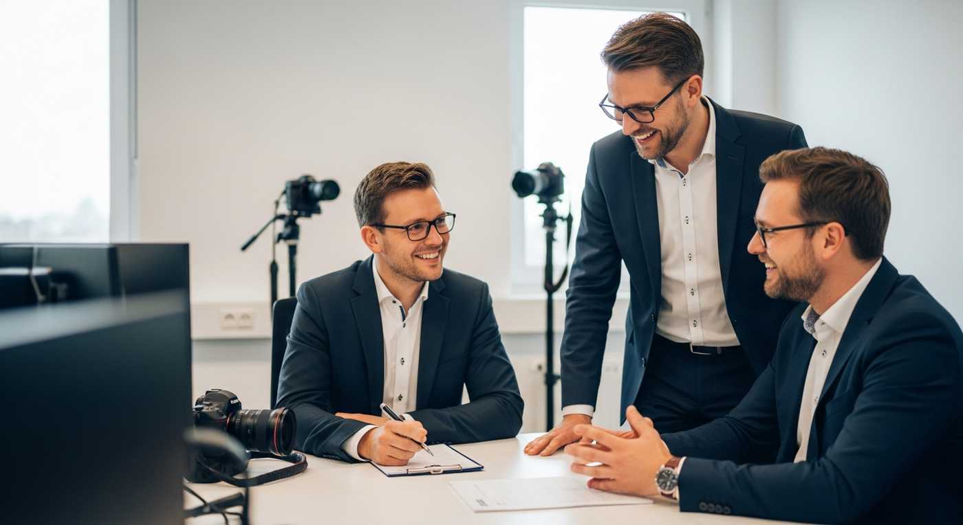 Professionelles Business-Fotoshooting im modernen Büro