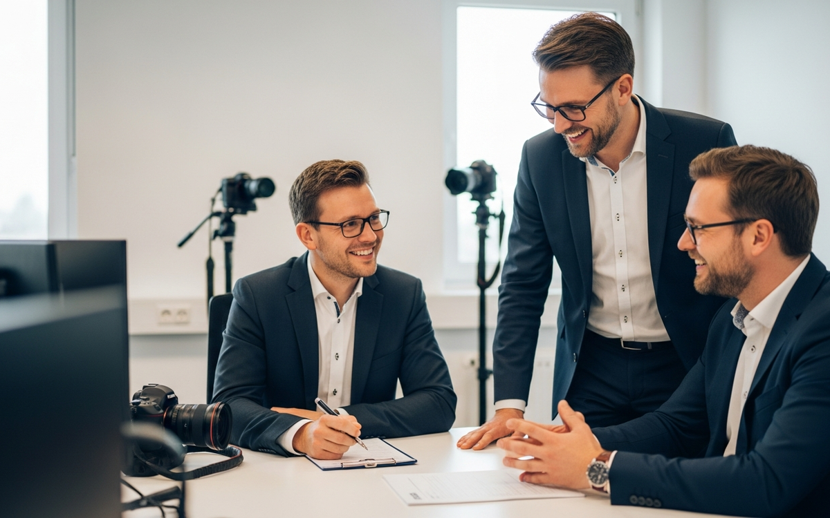 Professionelles Business-Fotoshooting im modernen Büro