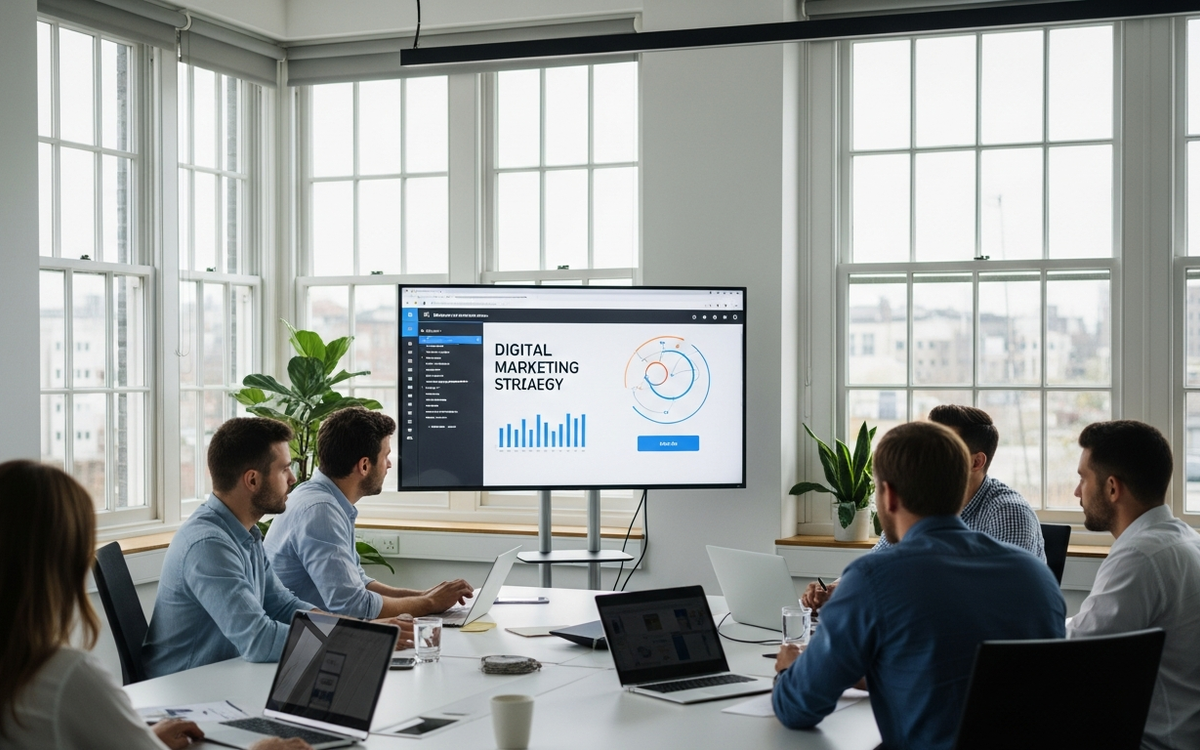 Team arbeitet an B2B Marketing Automatisierung