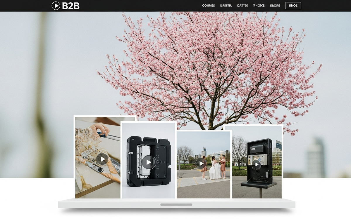 B2B Unternehmen präsentiert visuelle Inhalte auf Website